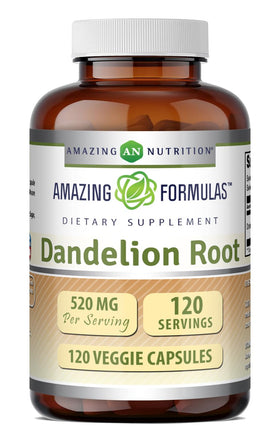 Flacon de 120 gélules de racine de pissenlit Amazing Nutrition