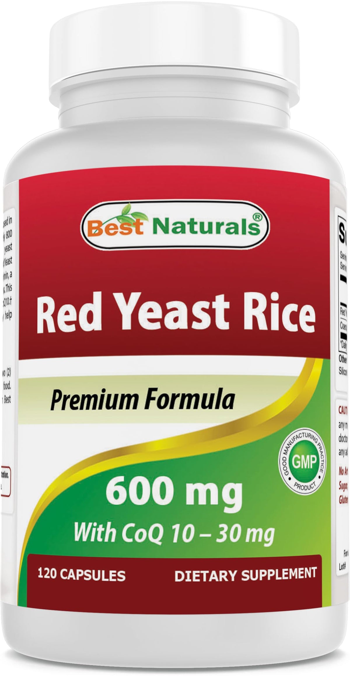 Flacon de 120 gélules de Riz Rouge avec CoQ10 de Best Naturals