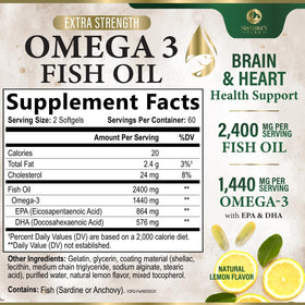 Flacon de 120 gélules Omega 3 Nature's Peak