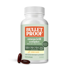 Flacon de 120 gélules Omega Krill Complex Bulletproof goût citron