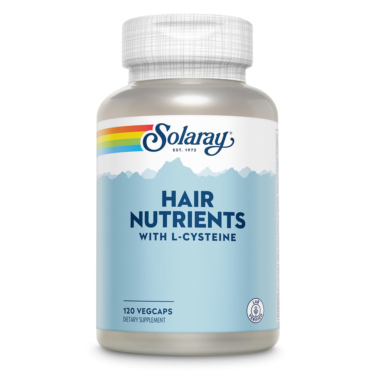 Flacon de 120 gélules végétales Nutriments Capillaires SOLARAY vue de face