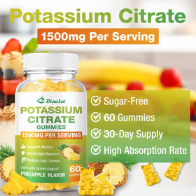 Flacon de 120 gummies DIAOLAI Citrate de Potassium ouvert