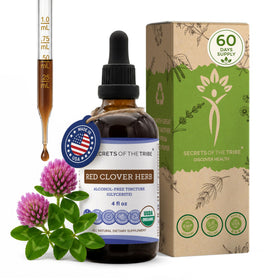 Flacon de 120 ml d'extrait de trèfle rouge bio Secrets of the Tribe