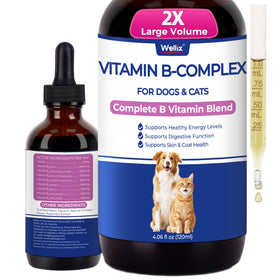 Flacon de 120 ml de complexe de vitamines B Wellix pour animaux