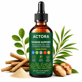 Flacon de 120 ml de Gouttes de Soutien Thyroïdien Hswera avec étiquette visible