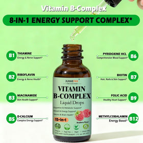 Flacon de 15-en-1 complexe de vitamines B JUIWEFKK avec pipette