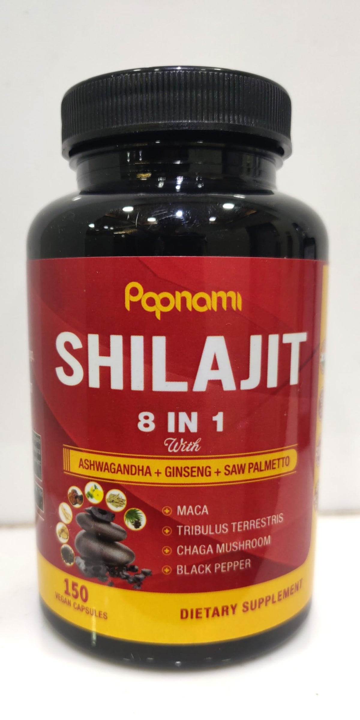 Flacon de 150 capsules de Shilajit Himalayen Papnami vue de face