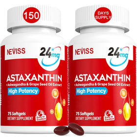 Flacon de 150 gélules d'astaxanthine NEVISS 24 mg