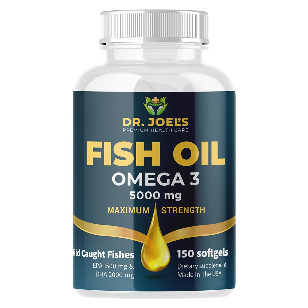 Flacon de 150 gélules softgels d'huile de poisson Omega 3 Dr. JOEL'S
