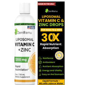 Flacon de 150 ml de Vitamine C et Zinc Zenrenu vue de face