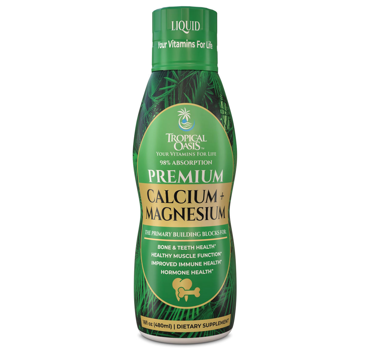 Flacon de 16oz de Calcium Magnésium Liquide Tropical Oasis