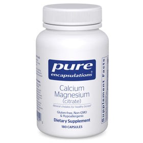Flacon de 180 capsules de Calcium Magnésium Citrate de Pure Encapsulations