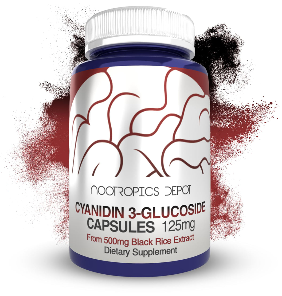Flacon de 180 capsules de Cyanidine 3-Glucoside Nootropics Depot