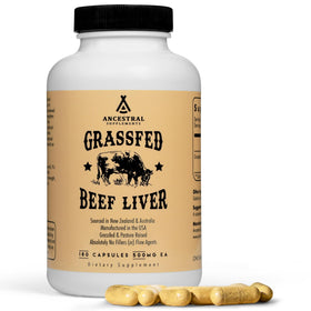 Flacon de 180 capsules de foie de boeuf Ancestral Supplements