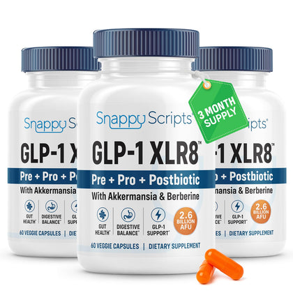 Flacon de 180 capsules de GLP-1 XLR8 de Snappy Scripts