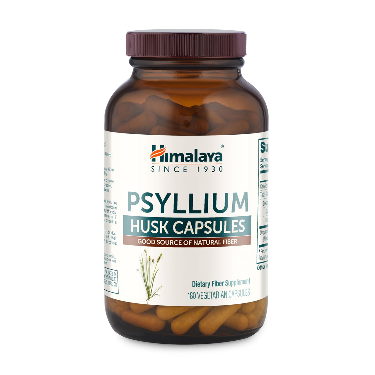 Flacon de 180 capsules de psyllium husk Himalaya vue de face
