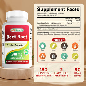 Flacon de 180 capsules de racine de betterave Best Naturals