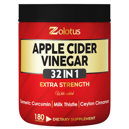Flacon de 180 capsules de vinaigre de cidre de pomme Zolotus