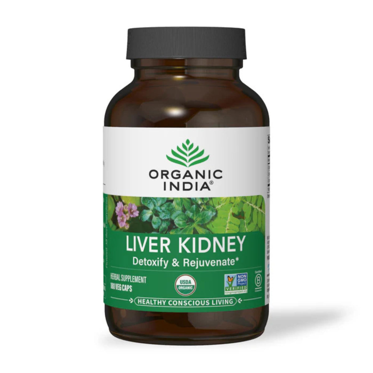 Flacon de 180 capsules ORGANIC INDIA pour nettoyage du foie et des reins
