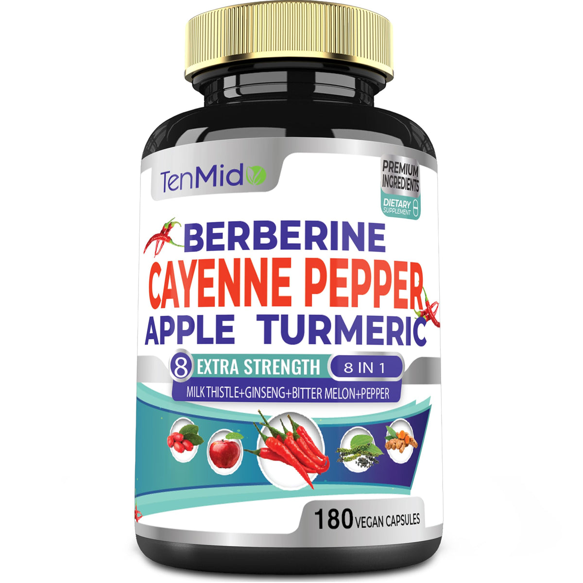 Flacon de 180 capsules Tenmido Cayenne vue de face