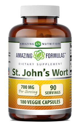 Flacon de 180 capsules végétales de complément alimentaire millepertuis Amazing Nutrition