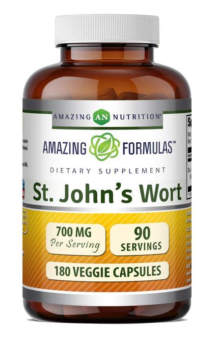 Flacon de 180 capsules végétales de complément alimentaire millepertuis Amazing Nutrition