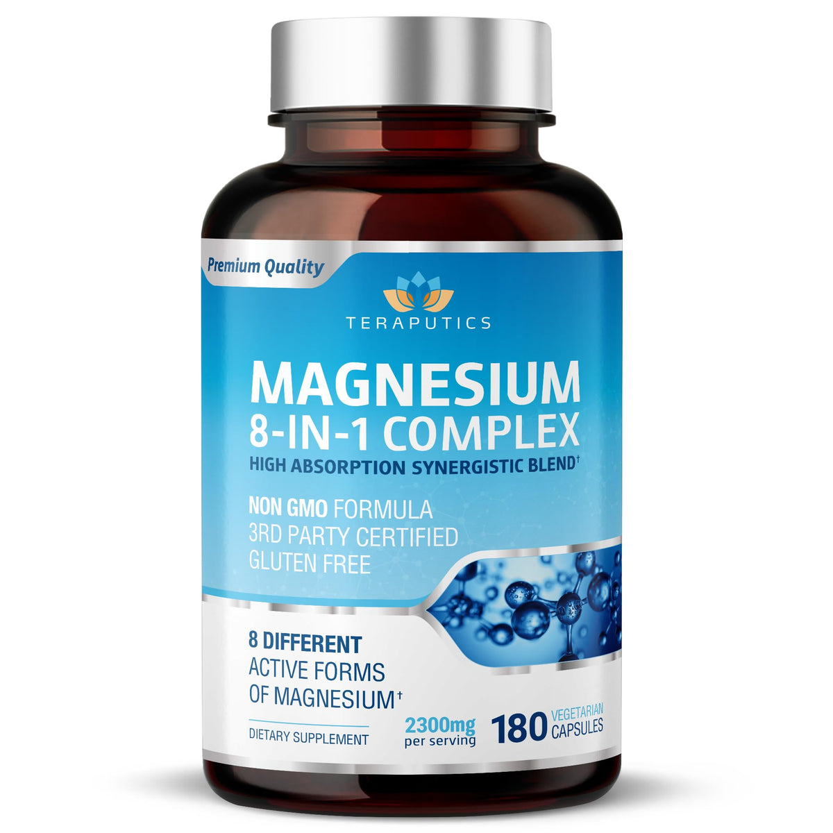 Flacon de 180 capsules végétales de complexe de magnésium Teraputics