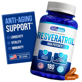 Flacon de 180 capsules végétariennes Resvératrol We Like Vitamins