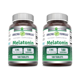 Flacon de 180 comprimés de Melatonine 5 Mg Amazing Nutrition
