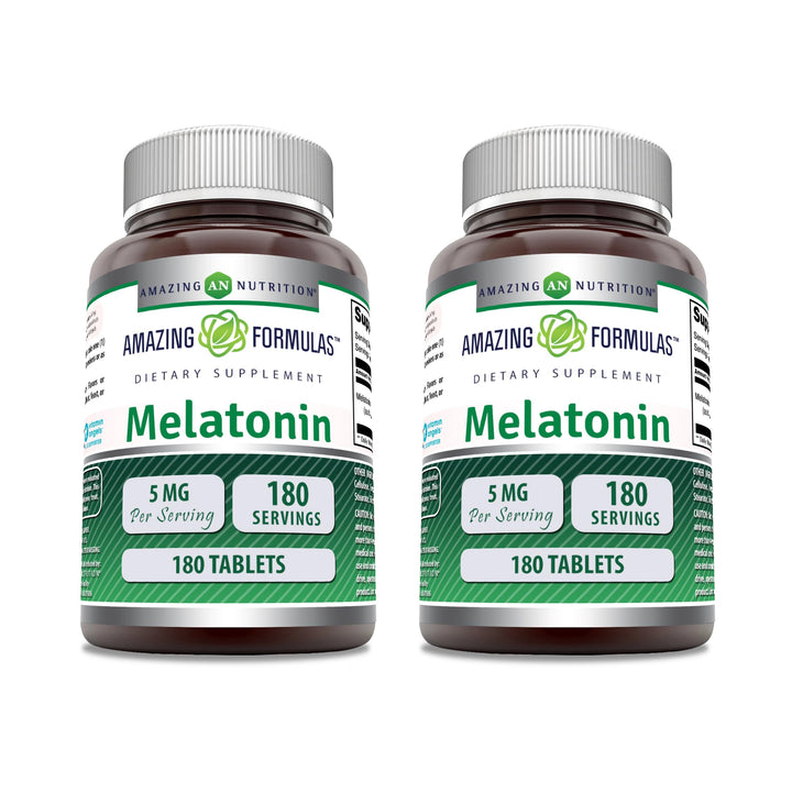 Flacon de 180 comprimés de Melatonine 5 Mg Amazing Nutrition