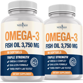 Flacon de 180 gélules d'huile de poisson Omega 3 NEW AGE