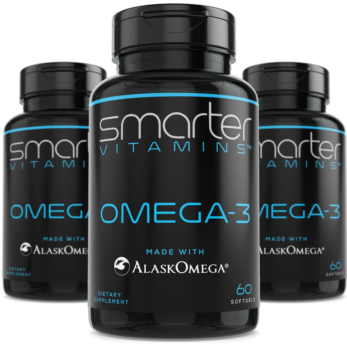 Flacon de 180 gélules Omega-3 SmarterVitamins vue de face