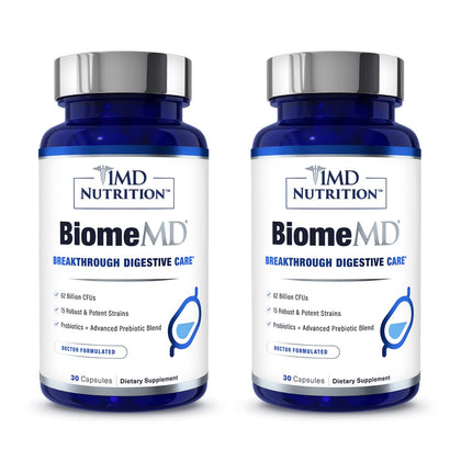 Flacon de 1MD Nutrition BiomeMD Probiotiques 60 capsules vue de face
