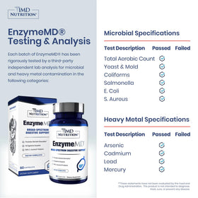 Flacon de 1MD Nutrition EnzymeMD avec capsules végétariennes