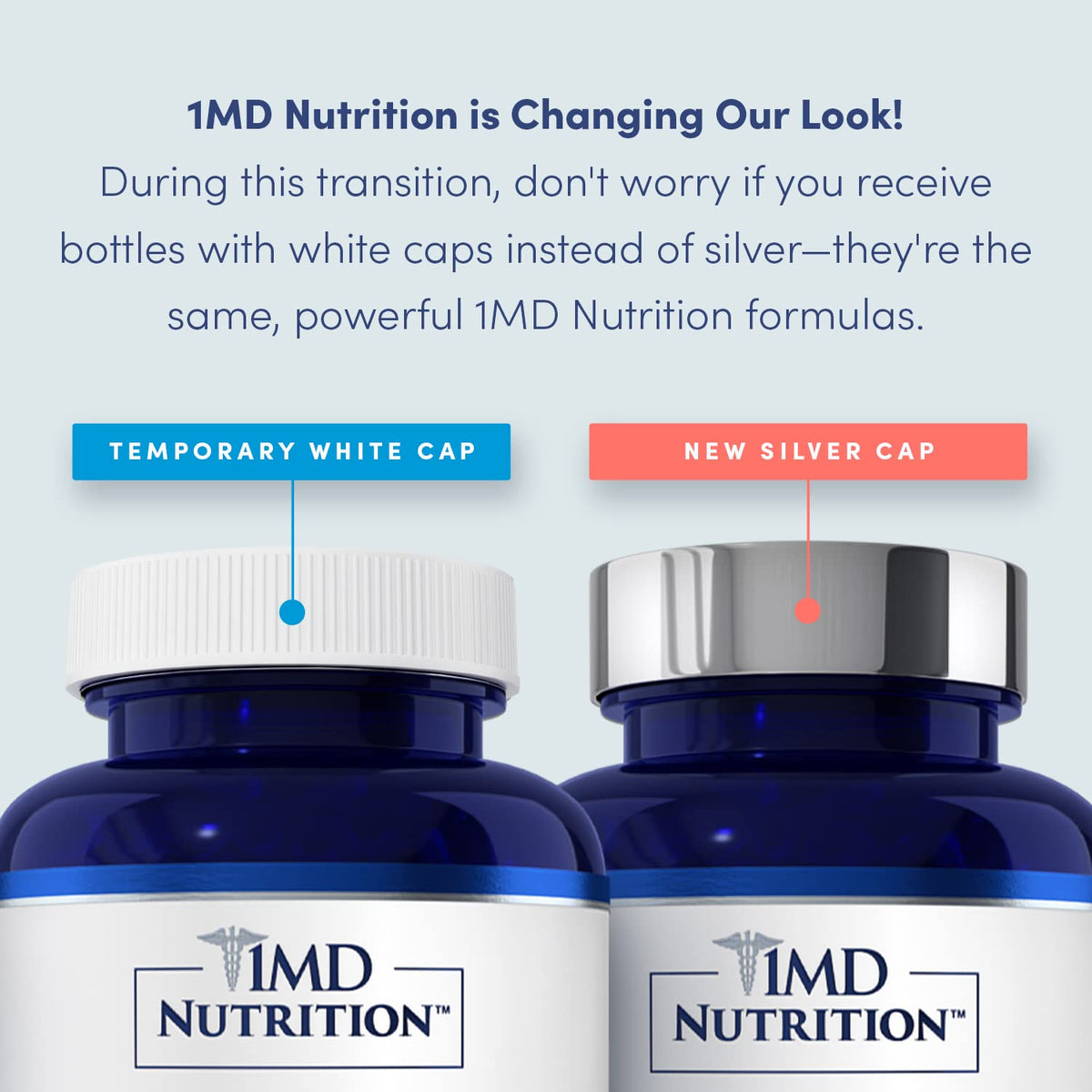 Flacon de 1MD Nutrition MagMD Plus ouvert avec capsules visibles