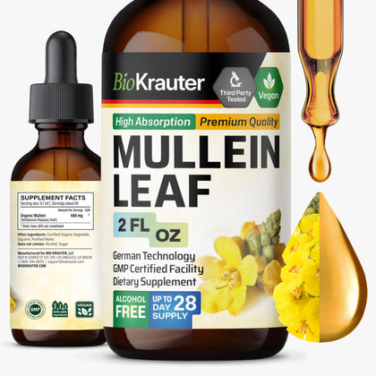 Flacon de 2 fl oz d'extrait de feuille de mullein BIO KRAUTER