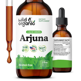 Flacon de 2 fl oz d'extrait de racine d'arjuna Wild & Organic