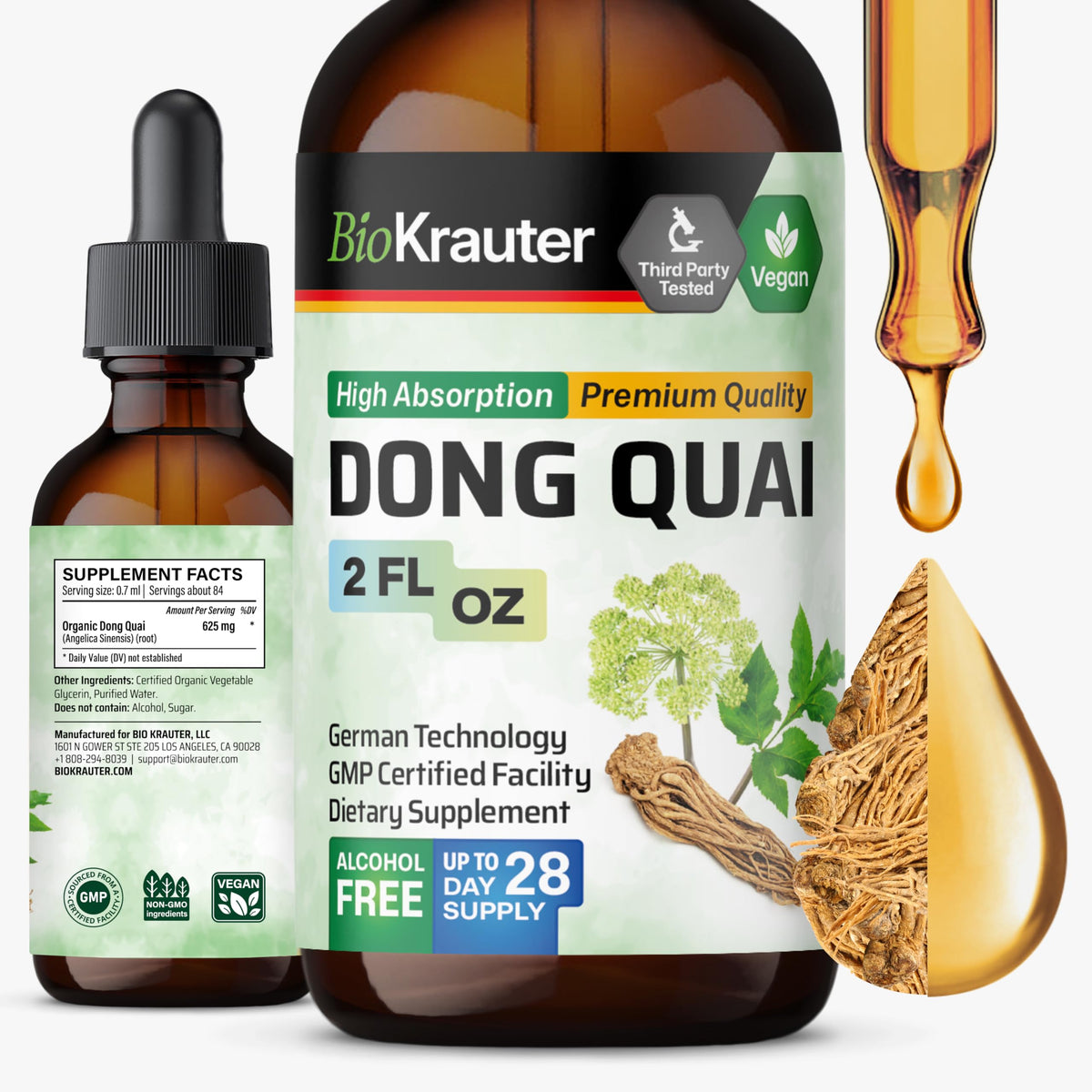 Flacon de 2 fl oz de BIO KRAUTER Compléments Menopause avec étiquette