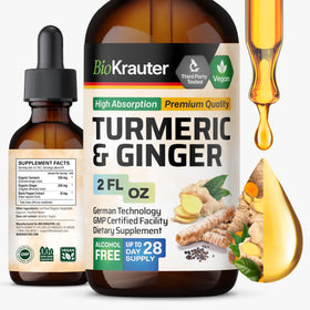 Flacon de 2 fl oz de BIO KRAUTER Curcuma et Gingembre