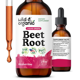 Flacon de 2 fl oz de compléments alimentaires de betterave Wild & Organic