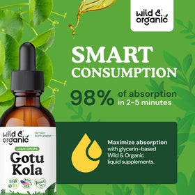 Flacon de 2 fl. oz. de teinture de Gotu Kola Wild & Organic