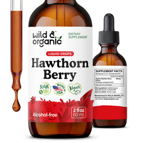 Flacon de 2 oz d'extrait de baies de aubépine Wild & Organic