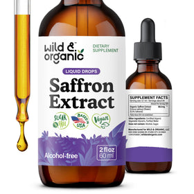 Flacon de 2 oz de compléments alimentaires de safran Wild & Organic