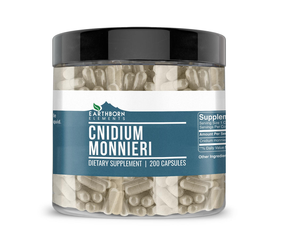Flacon de 200 capsules Cnidium Monnieri Earthborn Elements vue de face