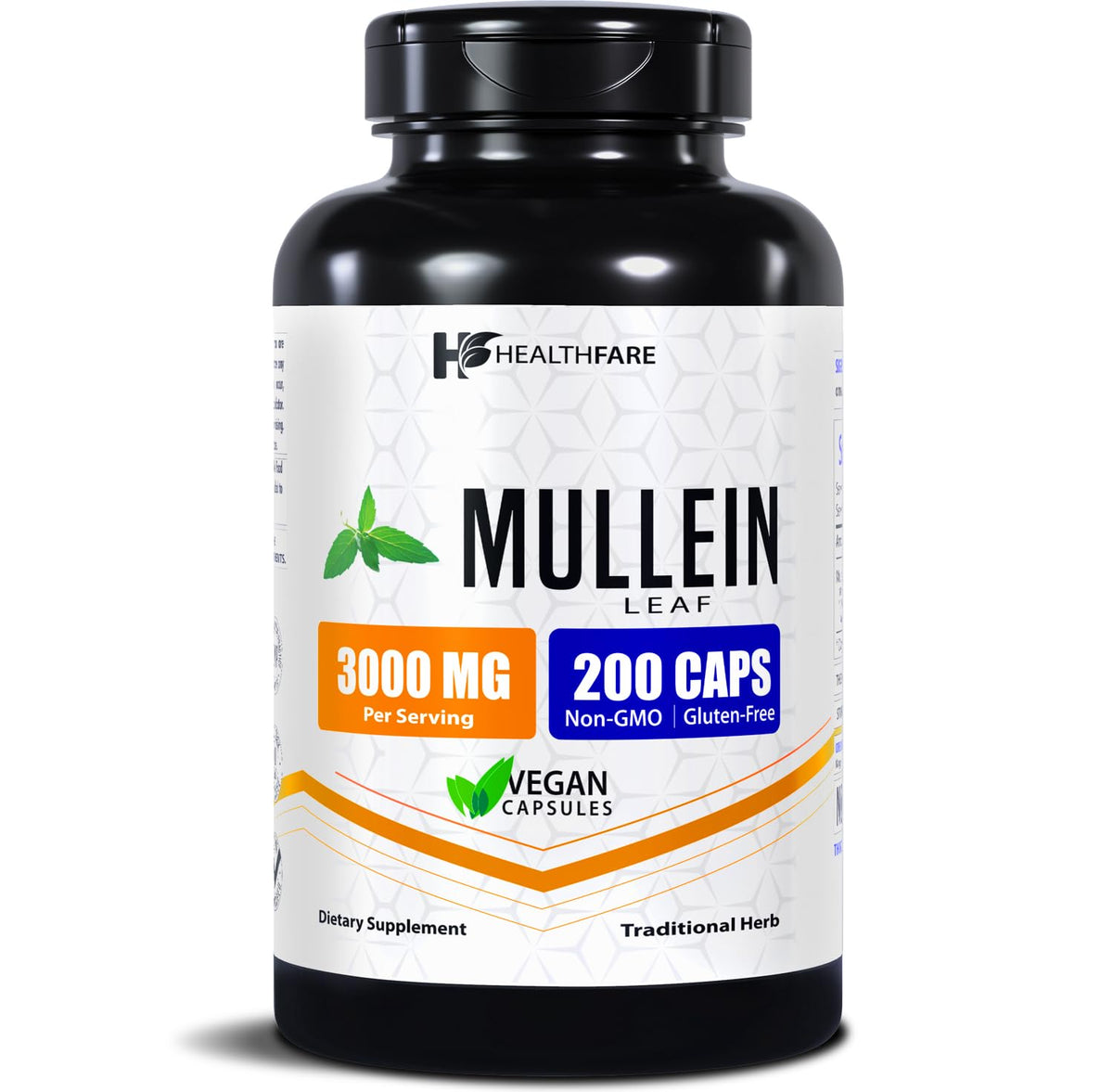 Flacon de 200 capsules végétales d'extrait de feuille de mullein Healthfare