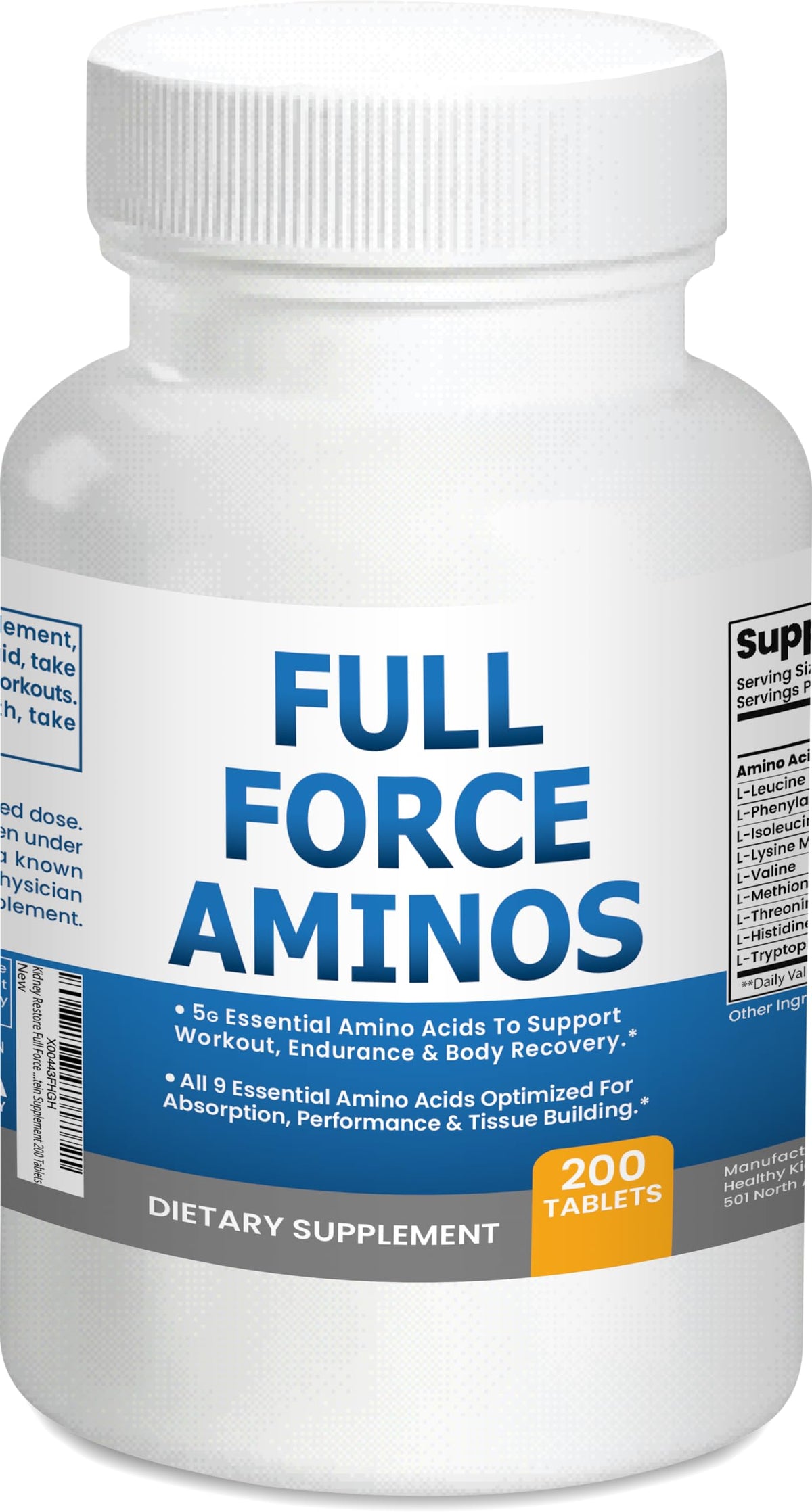 Flacon de 200 tablettes d'acides aminés Kidney Restore