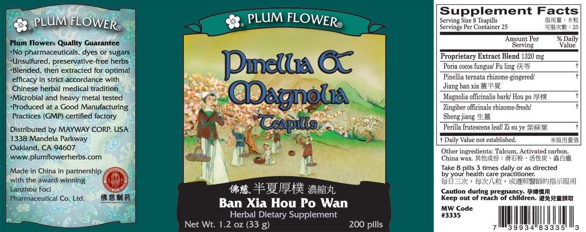 Flacon de 200 teapills Pinellia et Magnolia de Plum Flower