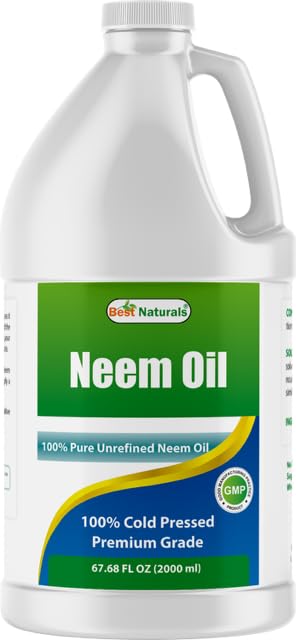 Flacon de 2000 ml d'huile de neem pure Best Naturals vue de face