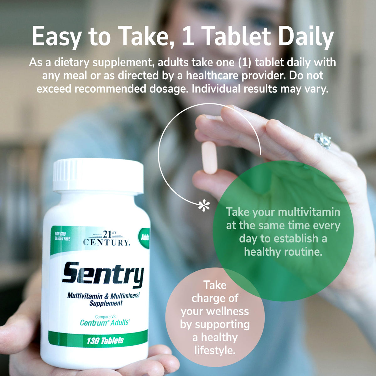 Flacon de 21st Century Multivitamines sur une table en bois