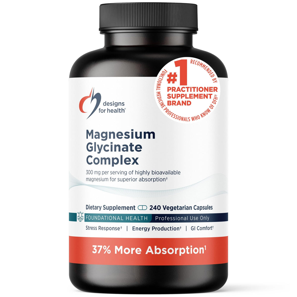 Flacon de 240 capsules de complexe de glycinate de magnésium Designs for Health